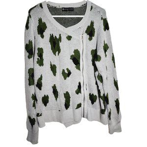 Fashion To Figure Cardigan Sweater Womens Plus Size 2X FTF Zip Front Gray